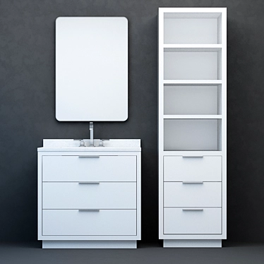 RH Modern Machinto Single Vanity 3D model image 1 