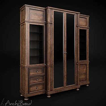 Elegant Library Cabinet: Customizable & Spacious 3D model image 1 