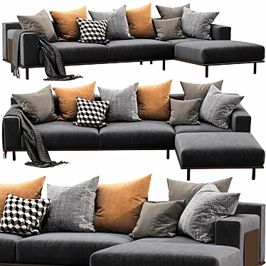 Elegant Meridiani Timothy Kuoio Chaise Lounge 3D model image 1 