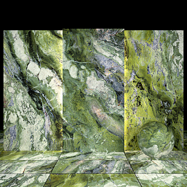 Brilliant Green Marble Slabs & Tiles 3D model image 1 