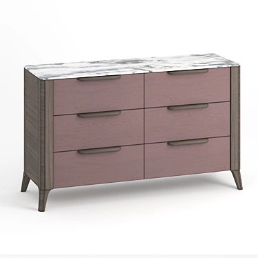 Toffee 6-Drawer Chest: Sleek Design & Wide Color Selection 3D model image 1 