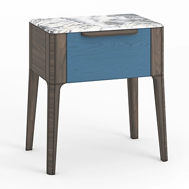 Toffee Bedside Table: Sleek Design, Marble Top 3D model image 1 