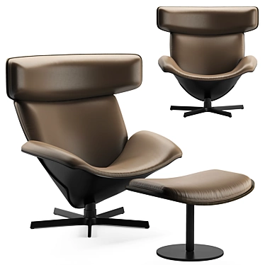 Sophisticated Almora Armchair: A Comfortable Elegance 3D model image 1 
