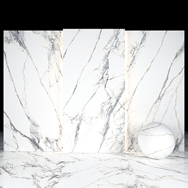 Elegant White Calacatta Tiles 3D model image 1 