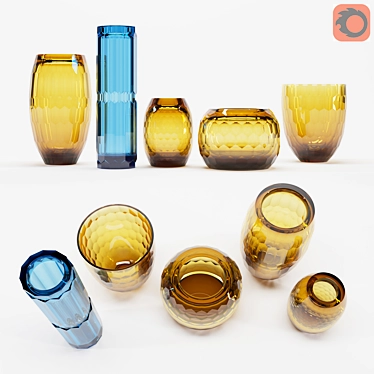 Elegant Glass Vases Collection 3D model image 1 