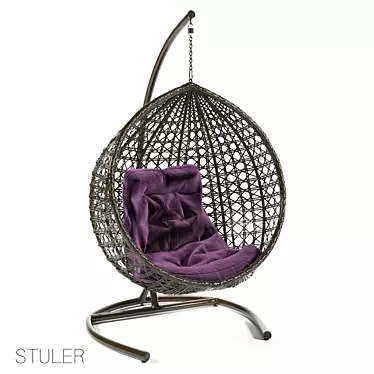 OM Hanging Chair STULER. Eco-Rattan. Holds up to 240kg. 3D model image 1 