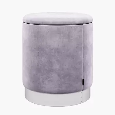 Silver Padded Oslo Stool 3D model image 1 