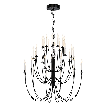 Elegant Erika Three-Tier Chandelier 3D model image 1 