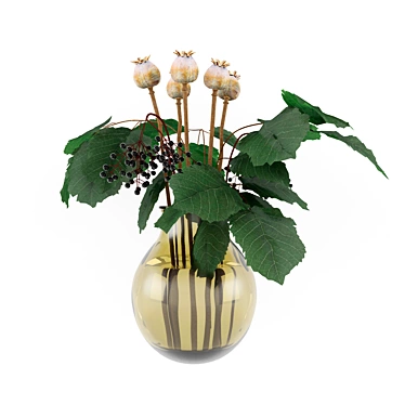 Cherry Blossom Poppy Bouquet 3D model image 1 