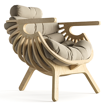 Ergonomic Shell Armchair: Natural Comfort 3D model image 1 