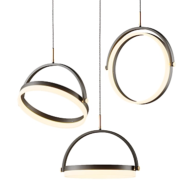 Modern Brushed Brass Pendant: Franz 3D model image 1 