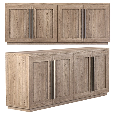 RH Modern Machinto 4-Door Sideboard 3D model image 1 