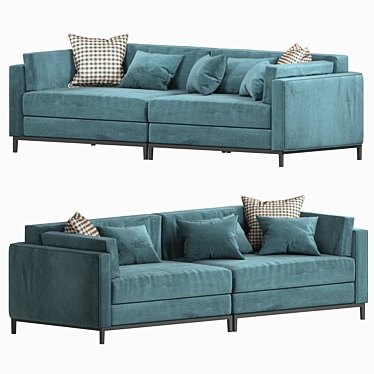 Modern 3-Seater Sofa - 260cm 3D model image 1 