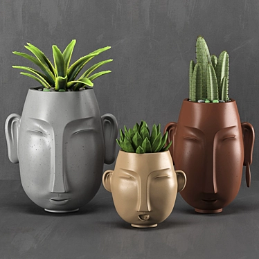 Kashpo Set: Stylish and Versatile Planters 3D model image 1 