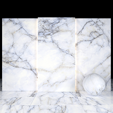 Elegant White Crystal Marble Slabs 3D model image 1 