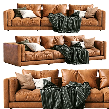 Luxury Flexform Leather Sofa LUCIEN 3D model image 1 