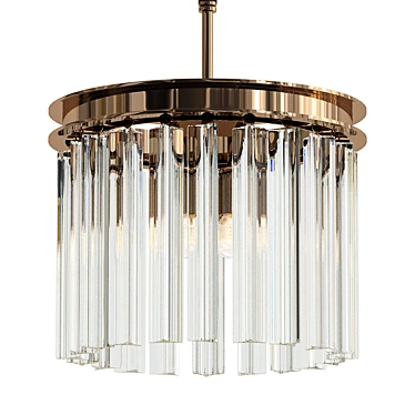 Glamorous Odeon Clear Glass Chandelier 3D model image 1 