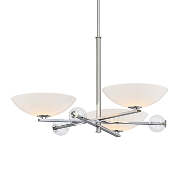 Modern Parallax 3-Light Linear Chandelier 3D model image 1 