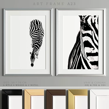 Modern Art Frame A23 - Stylish and Versatile 3D model image 1 