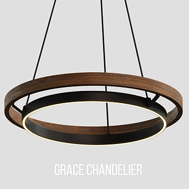 Elegant Grace Chandelier 3D model image 1 