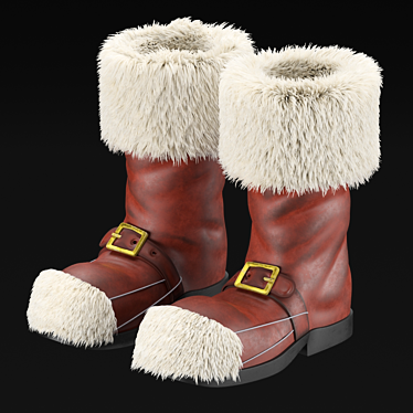 Festive Santa Claus Boots 3D model image 1 