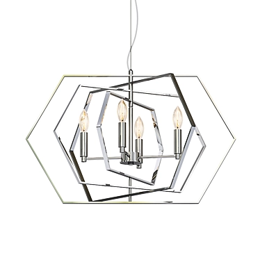 Modern Metal and Glass Pendant Light 3D model image 1 