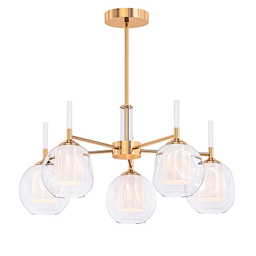 Bronze Cracked Glass Chandelier 3D model image 1 