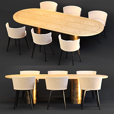 Elegant Dining Set - Modern Design 3D model image 1 