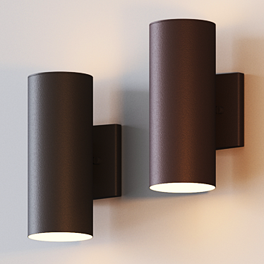 Elegant Up and Down LED Wall Light 3D model image 1 