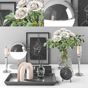 Modern Geometric Decor Set 3D model image 1 