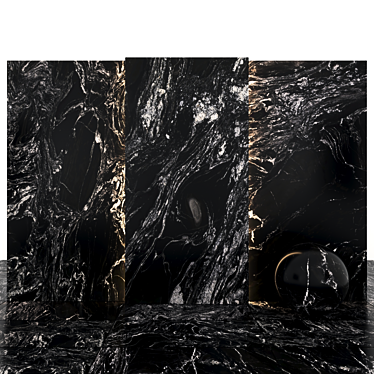Elegant Oscuro Mist Granite Slabs 3D model image 1 