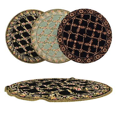 Versatile Round Carpets Set 3D model image 1 