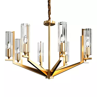 Elegant Brass Chandelier: Timeless Appeal for Your Space 3D model image 1 