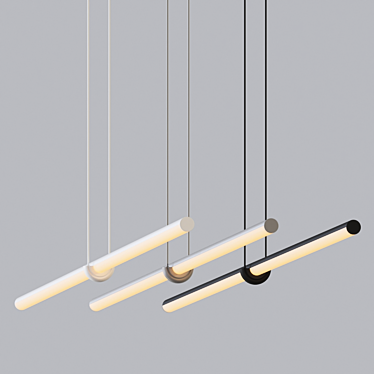 Suspended Aluminum Light: Arrangements Line 3D model image 1 