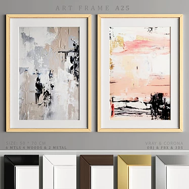 Elegant Art Frame Set: A25 3D model image 1 