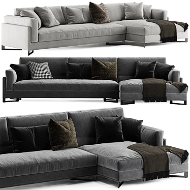 Contemporary DAVIS L-shaped sofa: Frigerio Salotti 3D model image 1 