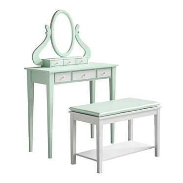 Chiavegato KlassiK Dubai Dressing Table & Bench 3D model image 1 