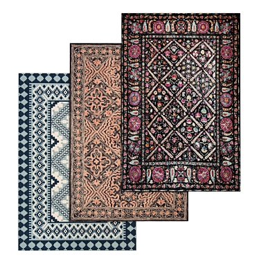Luxury Textured Carpets Set 3D model image 1 