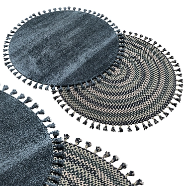 13 Round Carpet with Unique Polygon Design 3D model image 1 