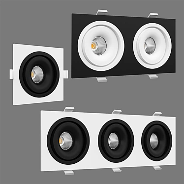 Sleek Rotating LED Downlight 3D model image 1 