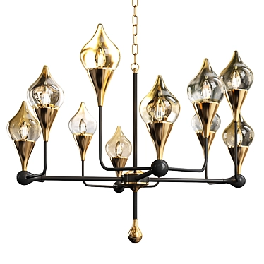 Fashion Brass Chandelier: Exclusive Elegance 3D model image 1 