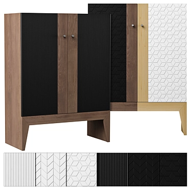 Stripped Walnut Chest: Replace Drawers 3D model image 1 