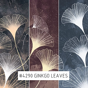 Title: Ginkgo Leaves: Nature-Inspired Waterproof Wallpapers 3D model image 1 