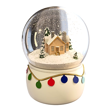 Christmas toy snow ball with a house and trees