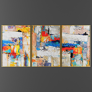 Trio Art Frame Collection: 3 Pieces 3D model image 1 