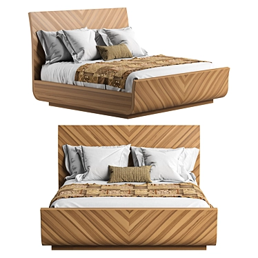 King Veneer Bed: Elevate Your Bedroom 3D model image 1 