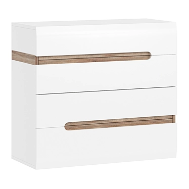 Elegant White Linate Chest 3D model image 1 