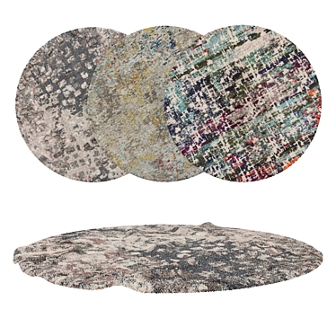 Round Rugs Set: Versatile and Textured 3D model image 1 