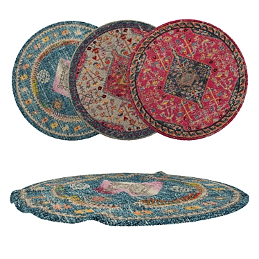 Round Rug Set: 6 Carpets 3D model image 1 