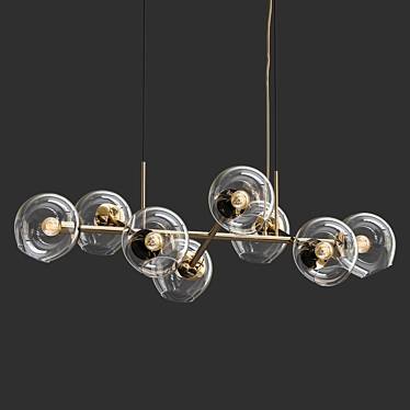 Stunning Staggered Glass Chandelier 3D model image 1 